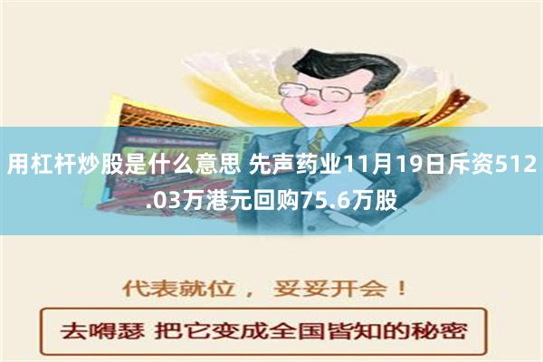 用杠杆炒股是什么意思 先声药业11月19日斥资512.03万港元回购75.6万股