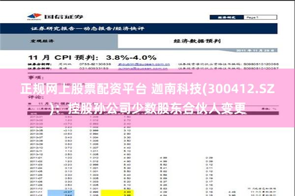 正规网上股票配资平台 迦南科技(300412.SZ)：控股孙公司少数股东合伙人变更